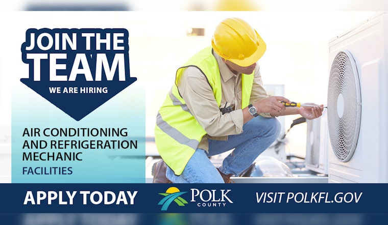 Polk County, Florida Seeks AC Refrigeration Mechanic with $1,000 Sign-On Bonus and 4-Day Workweek Perks