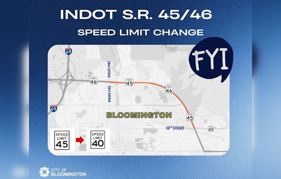 INDOT Reduces Speed Limit on Bloomington's State Road 45/46 for Enhanced Safety
