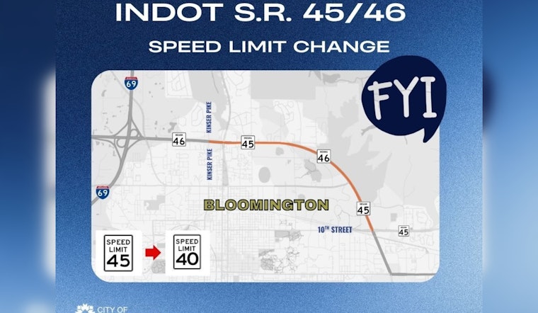 INDOT Reduces Speed Limit on Bloomington's State Road 45/46 for Enhanced Safety