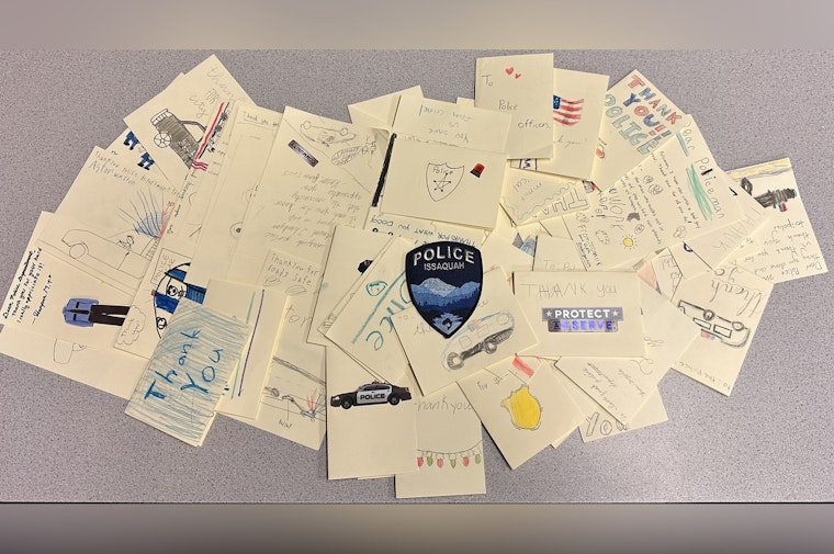 Issaquah Students' Appreciation Cards Warm Hearts at Local Police Department on Officer Appreciation Day