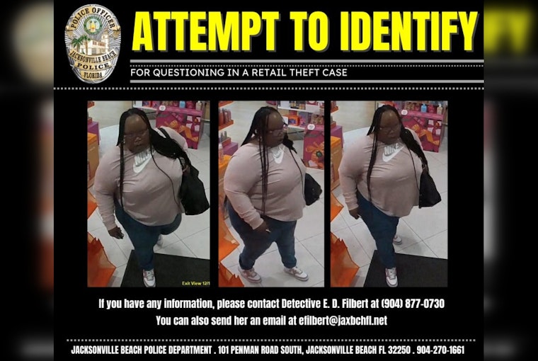 Jacksonville Beach Police Seek Public Help to Identify Ulta Beauty Shoplifting Suspect