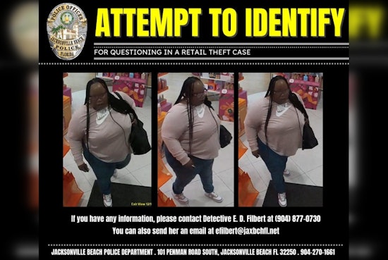 Jacksonville Beach Police Seek Public Help to Identify Ulta Beauty Shoplifting Suspect