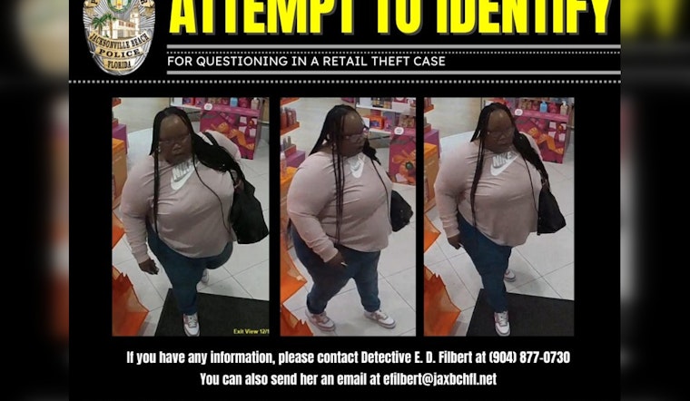 Jacksonville Beach Police Seek Public Help to Identify Ulta Beauty Shoplifting Suspect