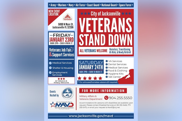 Jacksonville to Host Veterans Stand Down for Employment and Homelessness Support