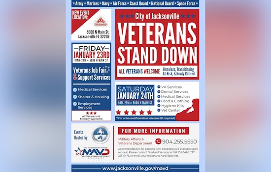 Jacksonville to Host Veterans Stand Down for Employment and Homelessness Support