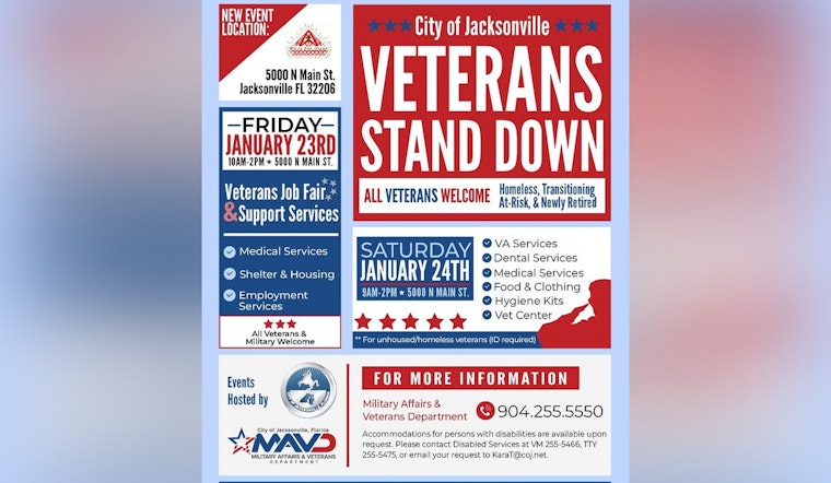 Jacksonville to Host Veterans Stand Down for Employment and Homelessness Support