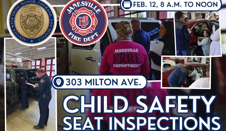 Janesville Fire and Police Departments Join Forces for Child Safety Seat Inspection Event