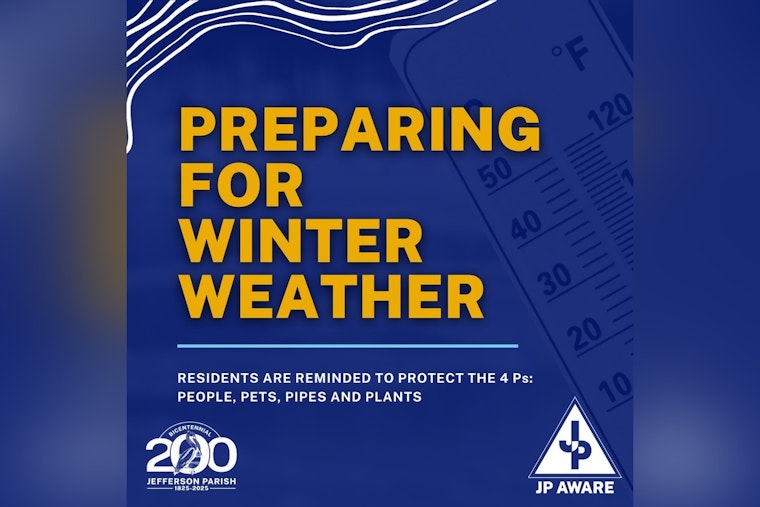 Jefferson Parish Sets Up Warming Centers Ahead of Predicted Freeze, Urges Public to Seek Shelter