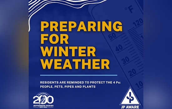 Jefferson Parish Sets Up Warming Centers Ahead of Predicted Freeze, Urges Public to Seek Shelter