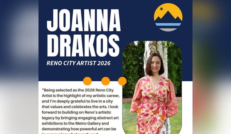 Joanna Drakos Named Reno's 2026 City Artist and Set to Enliven Local Art Scene with Abstract Exhibitions