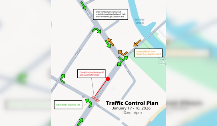 Kahala Gridlock Alert As Sony Open Closes Key Stretch Of Avenue