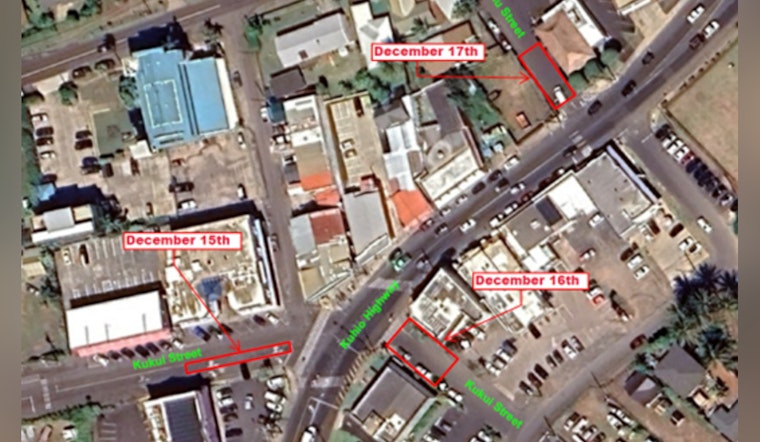 Kapa‘a Drivers Alert, Scheduled Road Closures for Traffic Signal Upgrades from Jan 28-30