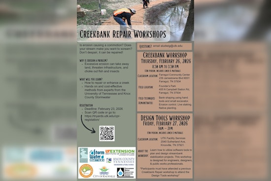 Knox County and University of Tennessee Team Up for Creekbank Repair Workshop in Farragut