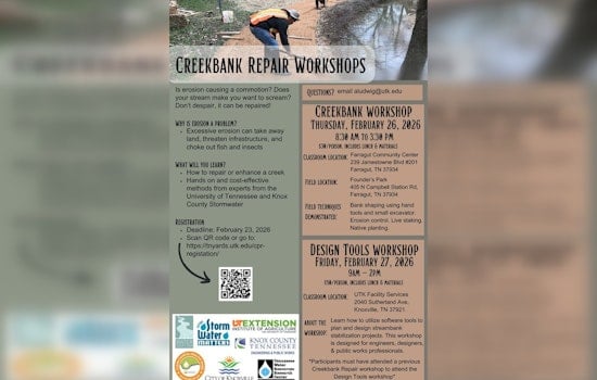Knox County and University of Tennessee Team Up for Creekbank Repair Workshop in Farragut