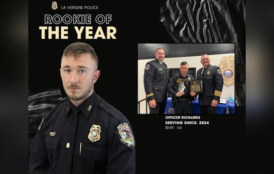 La Vergne Police Department Awards Officer Richards 'Rookie of the Year' for Outstanding First-Year Service