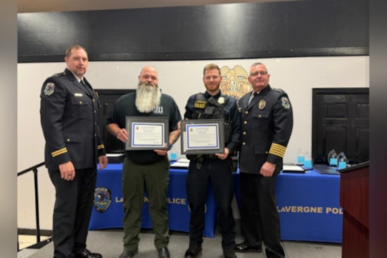 La Vergne Police Department Celebrates Officers with Life Saving Award for Rescuing Supervisor