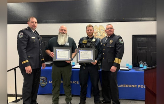 La Vergne Police Department Celebrates Officers with Life Saving Award for Rescuing Supervisor