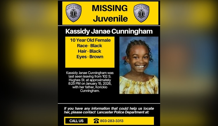 Lancaster Police Department Issues Urgent Alert for Missing 10-Year-Old Kassidy J. Cunningham