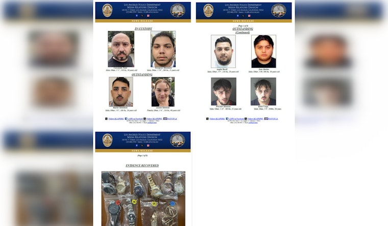 LAPD in Hot Pursuit of Six Suspected International Theft Ring Members Linked to High-Value Heists in US, UK, and Canada