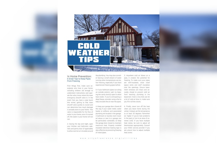 Lawrence Utilities Offers Vital Tips to Prevent Frozen Pipes During Indiana's Winter Season
