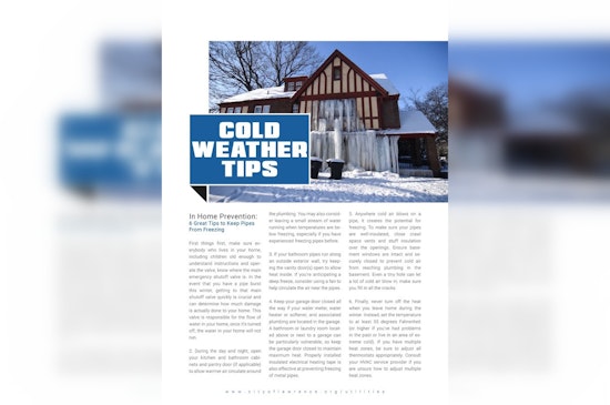 Lawrence Utilities Offers Vital Tips to Prevent Frozen Pipes During Indiana's Winter Season