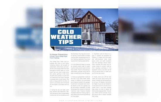 Lawrence Utilities Offers Vital Tips to Prevent Frozen Pipes During Indiana's Winter Season