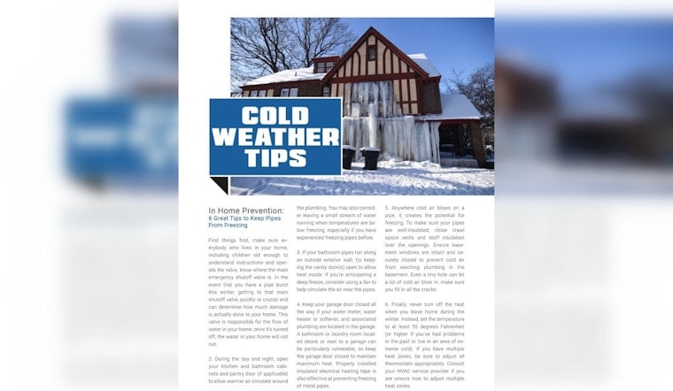 Lawrence Utilities Offers Vital Tips to Prevent Frozen Pipes During Indiana's Winter Season