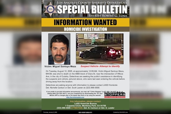 Los Angeles Sheriff's Department Seeks Community Help in Unsolved Cudahy Homicide Case