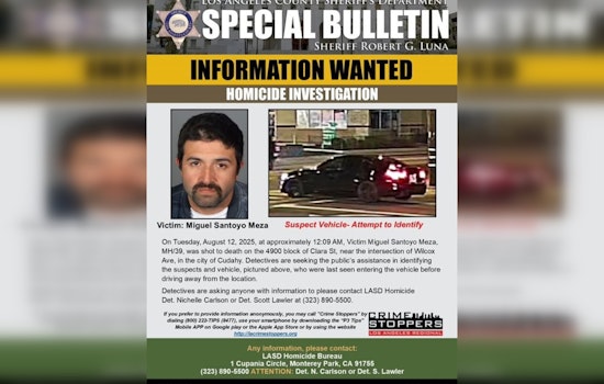 Los Angeles Sheriff's Department Seeks Community Help in Unsolved Cudahy Homicide Case