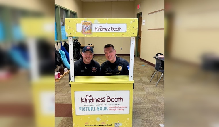 Mankato's Bravest Trade Fire Hoses for Books in United Way Literacy Initiative