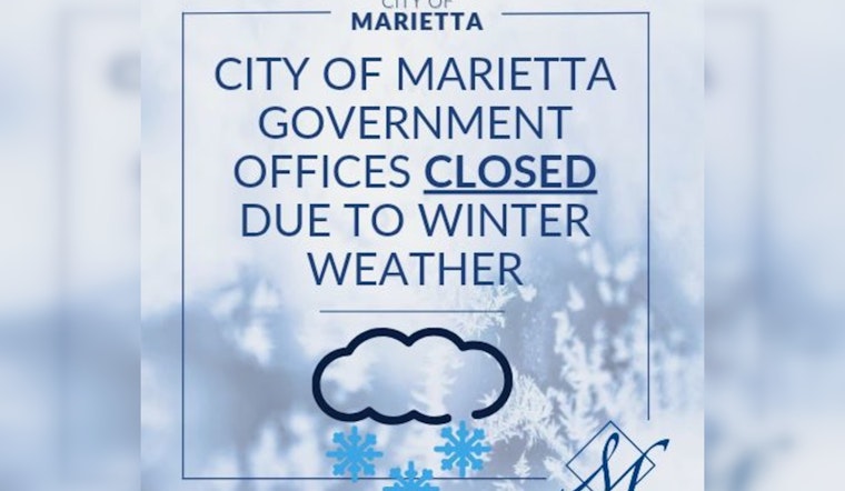 Marietta Shuts Down Government Operations Amid Icy Weather Forecast