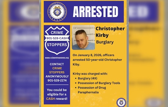 Memphis Man Arrested on Burglary Charges Thanks to Community Tip-Off Through CrimeStoppers