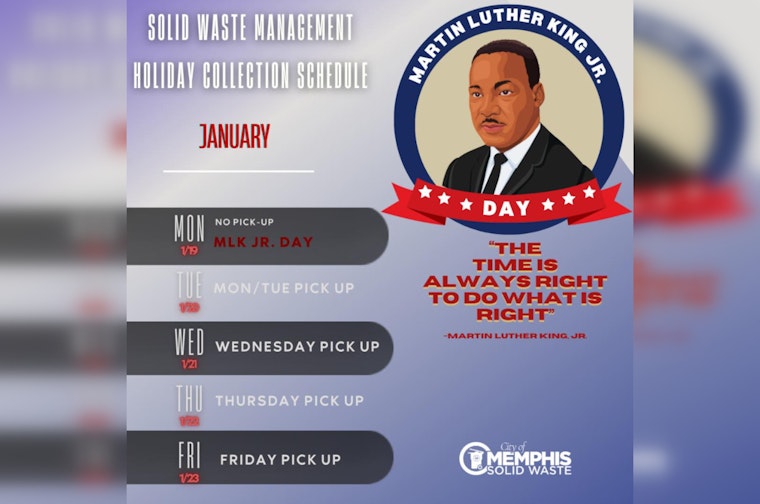Memphis Solid Waste Collection Schedule Adjusted for MLK Jr. Day Holiday