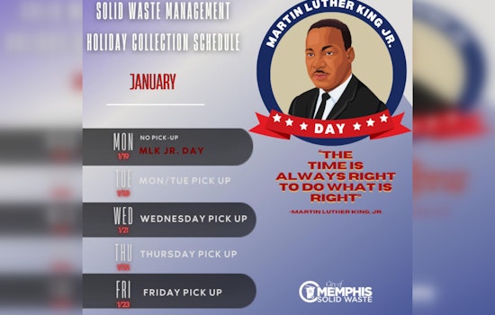 Memphis Solid Waste Collection Schedule Adjusted for MLK Jr. Day Holiday