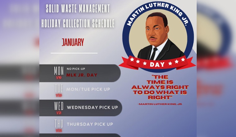 Memphis Solid Waste Collection Schedule Adjusted for MLK Jr. Day Holiday
