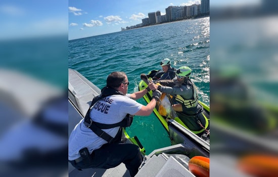 Miami-Dade Fire Rescue, Ocean Rescue, and U.S. Coast Guard Team Up to Save Entangled Pelican Near Haulover Inlet