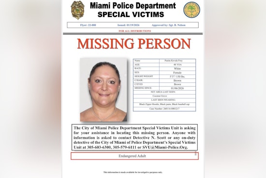 Miami Police Seek Public's Help to Locate Punita Kevala Frey, Missing from Coconut Grove for Nearly Two Weeks