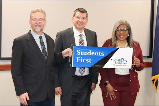 Michigan's New State Superintendent Dr. Glenn Maleyko Unveils "Students First" Banner as Symbol of Commitment to Educational Priorities