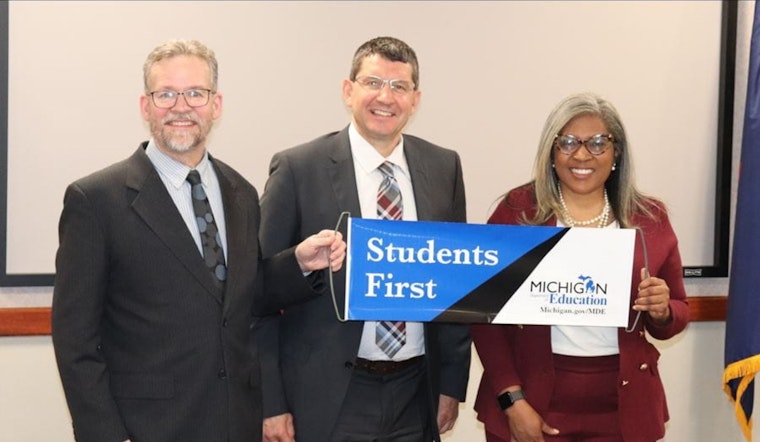 Michigan's New State Superintendent Dr. Glenn Maleyko Unveils "Students First" Banner as Symbol of Commitment to Educational Priorities