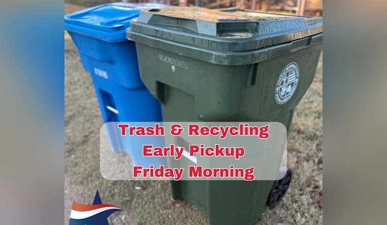 Midwest City Announces Early Trash Pick-Up Ahead of Winter Storm, Urges Residents' Cooperation