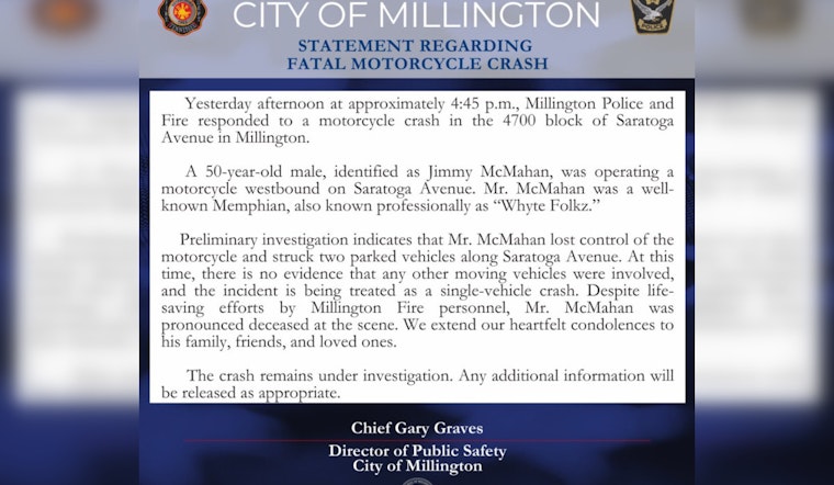 Millington Mourns Sudden Loss of Motorcyclist Jimmy McMahan in Tragic Crash on Saratoga Avenue