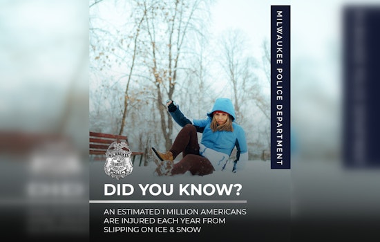 Milwaukee Police Department Cautions Against Winter Hazards as CDC Reports 1 Million Injured Annually from Ice and Snow