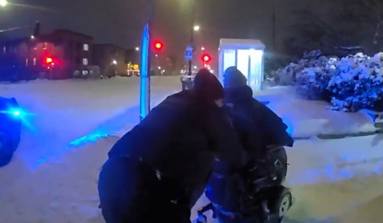 Minneapolis Police Officers Exemplify Community Spirit by Assisting Elderly Man with Wheelchair in Snow