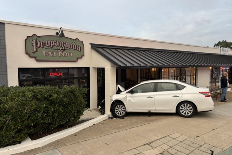 Minor Injuries After Car Crashes Into Ocean Beach Tattoo Parlor, Voltaire Street Temporarily Closed