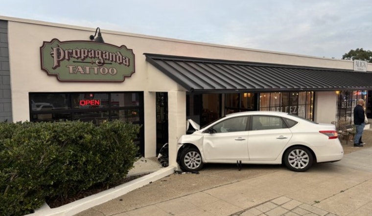 Minor Injuries After Car Crashes Into Ocean Beach Tattoo Parlor, Voltaire Street Temporarily Closed