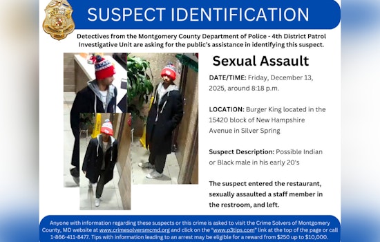 Montgomery County Detectives Seek Public's Help, Offer Up to $10K Reward for Info on Sexual Assault Suspect