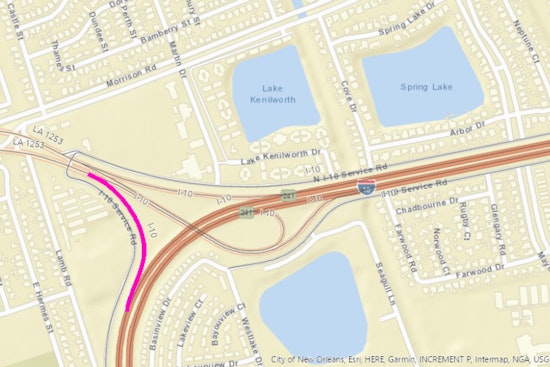 Morrison Rd On-Ramp to Westbound I-10 in New Orleans Closed Overnight for Roadwork