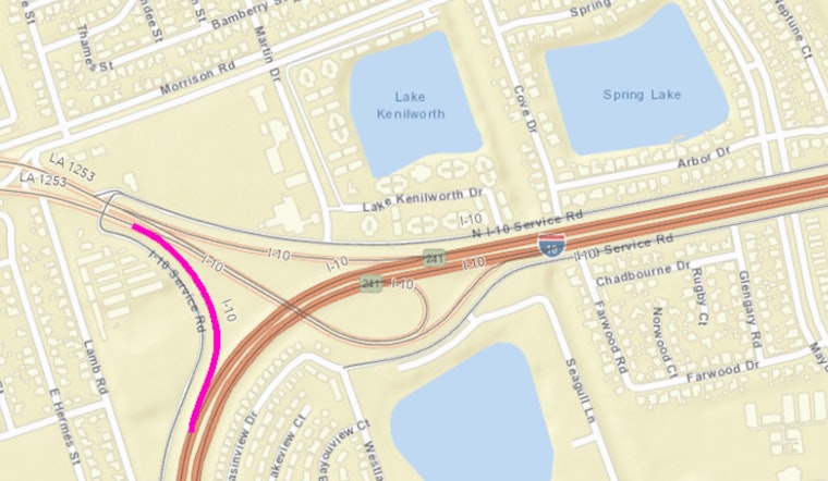 Morrison Rd On-Ramp to Westbound I-10 in New Orleans Closed Overnight for Roadwork