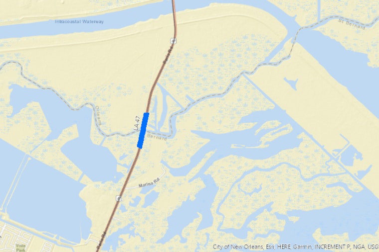 New Orleans Commuters Alert, Southbound LA 47 Lane Closure Due to Bridge Inspection on Tuesday