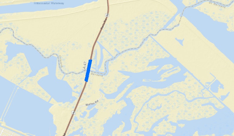 New Orleans Commuters Alert, Southbound LA 47 Lane Closure Due to Bridge Inspection on Tuesday